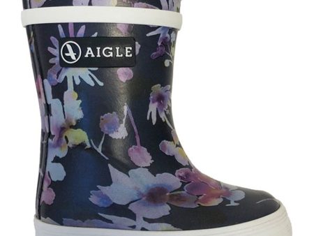 Aigle Baby Flac Gummistövlar Dark Flower Sale