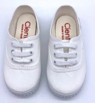 CIENTA TOILE  lacets 52000 blanc Toiles Espadrilles Online