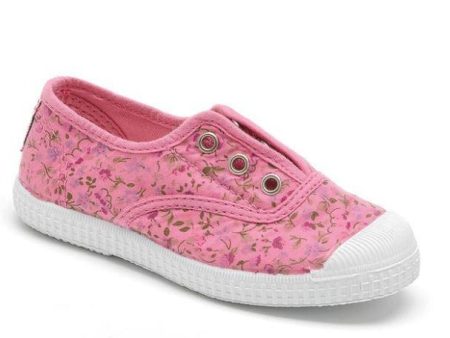 CIENTA TOILE  élastique 70999 rose fleurs Toiles Espadrilles Sale