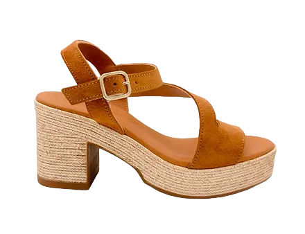 EVA FRUTOS 4642 Camel Sandales Nu pieds For Discount