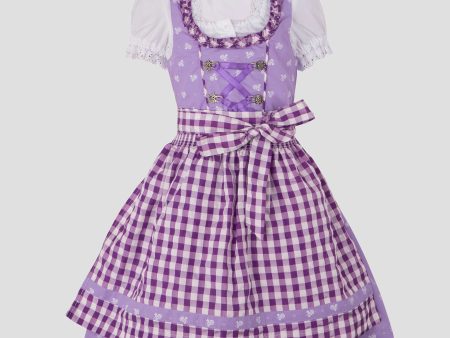 Kinderdirndl Chrissi lila mit Bluse Online Sale