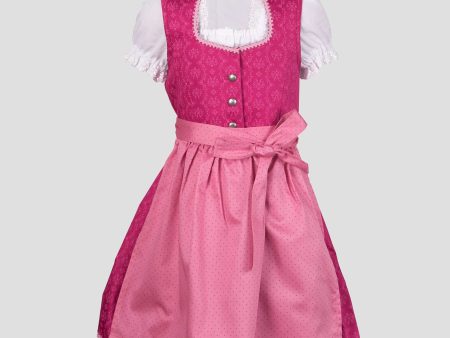 Kinderdirndl Charlotta pink mit Knopfleiste und Bluse Supply