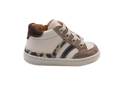 BABYBOTTE FLAMME zip Beige Léopard chaussures bottillons For Cheap