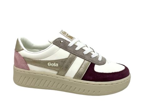 GOLA GRANDSLAM TRIDENT Blanc Rose Sneakers Baskets adulte For Cheap