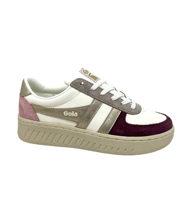 GOLA GRANDSLAM TRIDENT Blanc Rose Sneakers Baskets adulte For Cheap