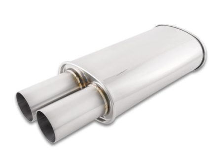 Vibrant Streetpower Oval Muffler w 3.00in Round Straight Cut Tip (3.00in Inlet) Discount